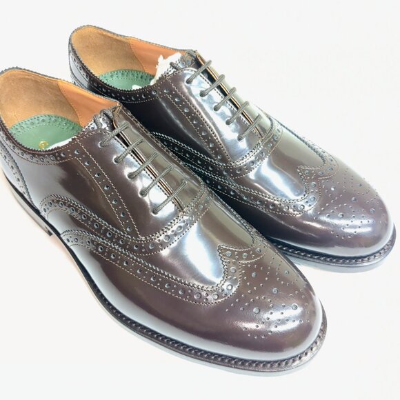 GH Bass Men's Monogram Wingtip Brogue Oxford Dress Shoes, Brown, 10.5, Pristine - Picture 1 of 12